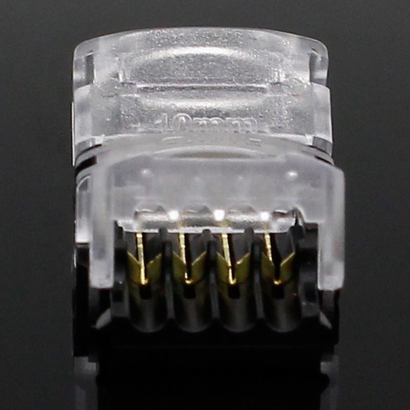 RGB LED Strip Connector 4 Pin 5050 10mm Colorful LED RGB Tape Light Connector Non-Waterproof IP20 Strip to RGB Wire Use