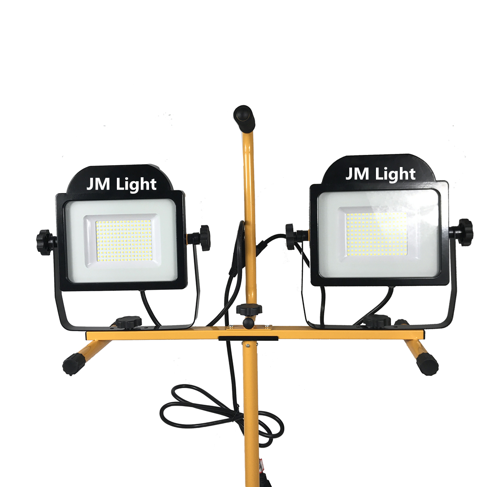 Factory direct 20000 lumen tripod led work light  twin head 200 watt led flood lights with tripod stand IP65 waterproof