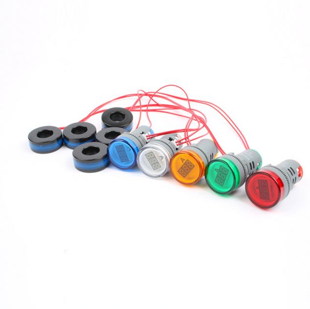 Digital Display Voltmeter 22MM Light Tester Tool Combo AC 60V-450V Indicator Voltmeter Tester Ammeter