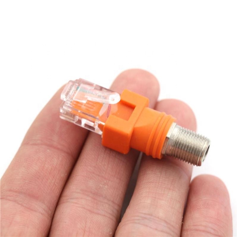 RF To RJ45 Adapter Connector F-Type Connector RF Female To RJ45 Male Coaxial Barrel Coupler Adapter Coax Adapter