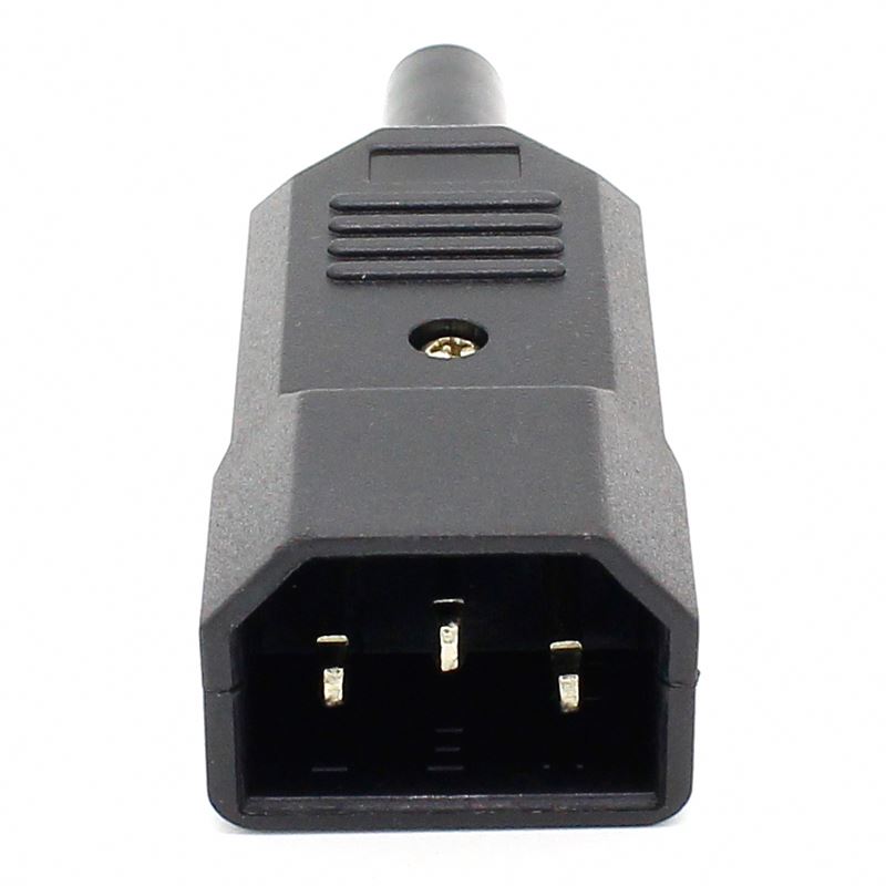 10A 250V Black IEC C13 Male Plug Rewir able Power Connector 3 pin ac Socket