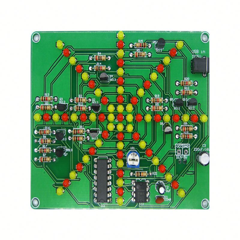 DIY Kit Flash Light Kits 73 LEDs Red Yellow Dual-Color Flashing Soldering Practice Board PCB Electronic Circuit Training Suite