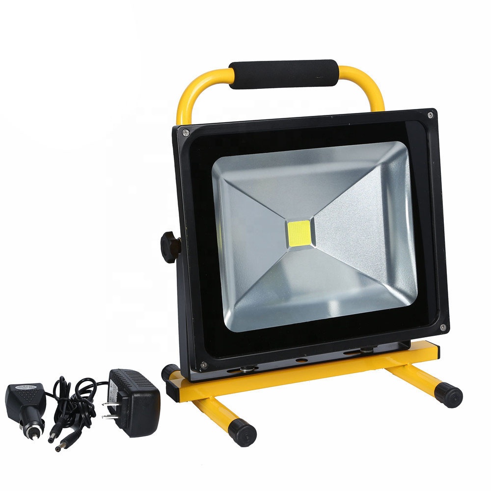 High Power 50W Aluminum Housing Cordless Led COB Light Rechargeable Battery Inside Flood Work Light