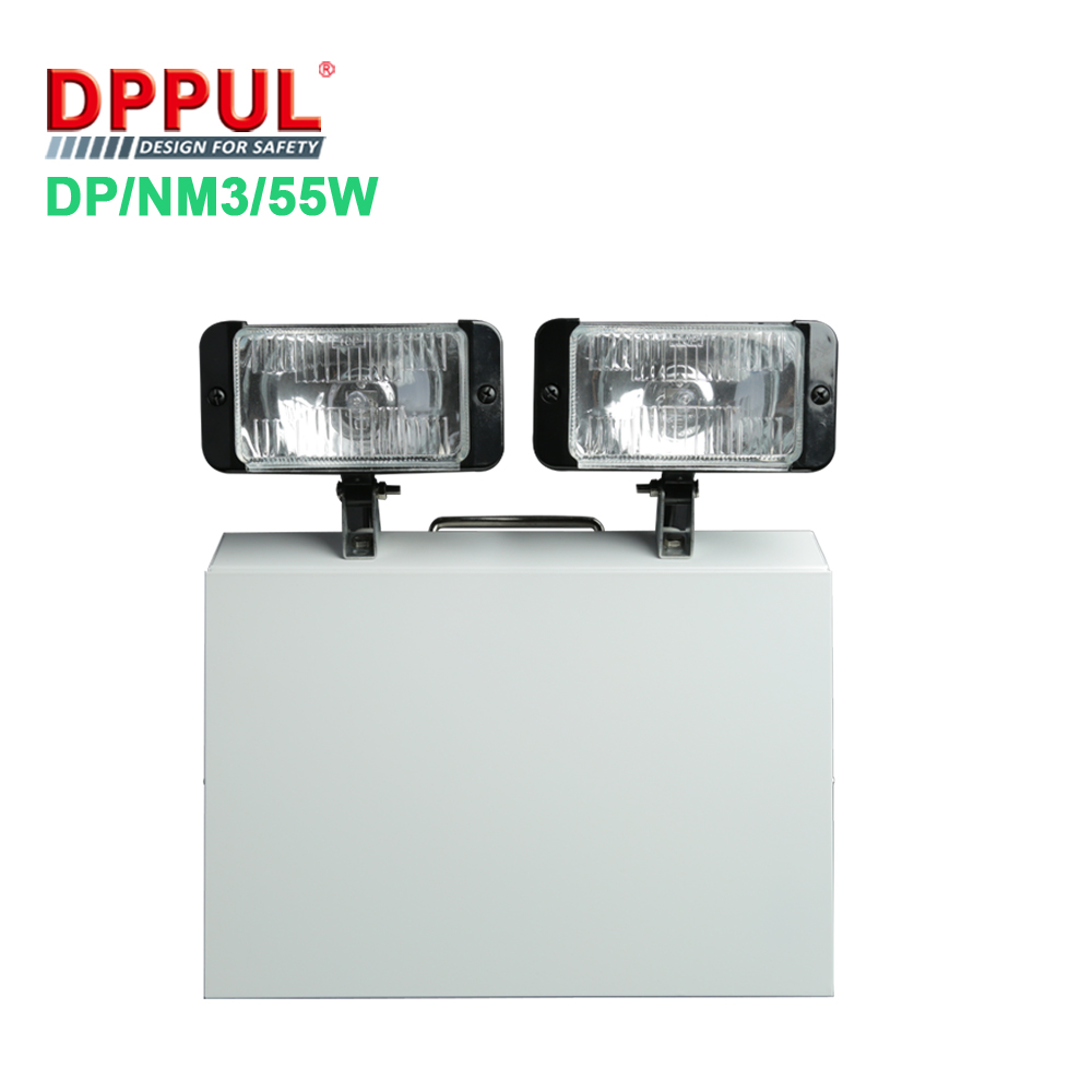 Black Twins Spot Emergency Light Rechargeable Steel body