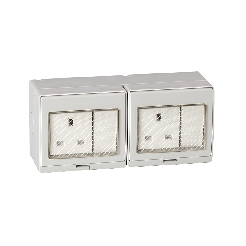 Hot Sale IP55 Double Control Switch Socket with waterproof cover