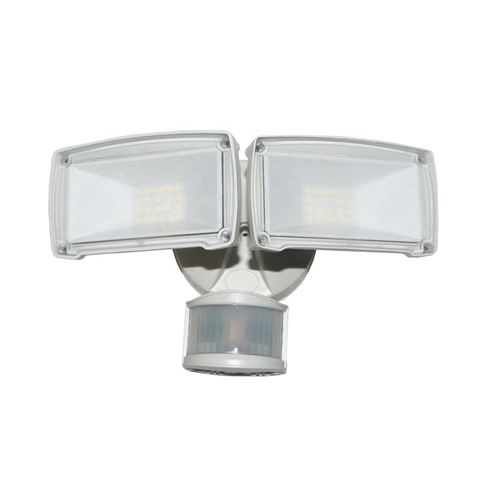 2500lm led security light 180 degree white Motion Activated outdoor Integrated LED twin Head Flood light