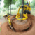 Backhoe loader with small transplanting tree spade  with a tree spade