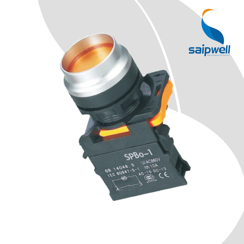 SAIP/SAIPWELL Push Button Switch China Manufacture With Waterproof Cover 5V Led Apt Pushbutton