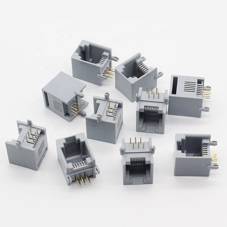 RJ12 socket telephone 90 degrees 6pin crystal female 6p6c socket