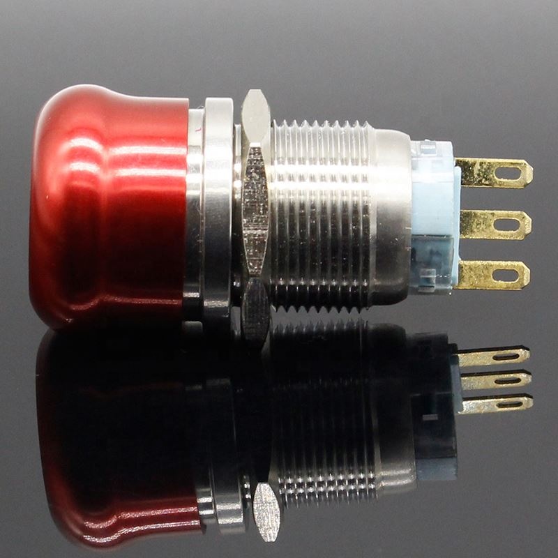 19mm Waterproof Stainless Steel Waterproof Metal Latching Emergency STOP Push Button Switch Button Switch