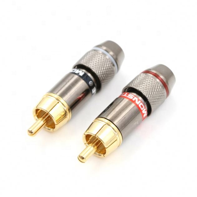Gold Plated RCA Connector RCA  Plug Adapter Video