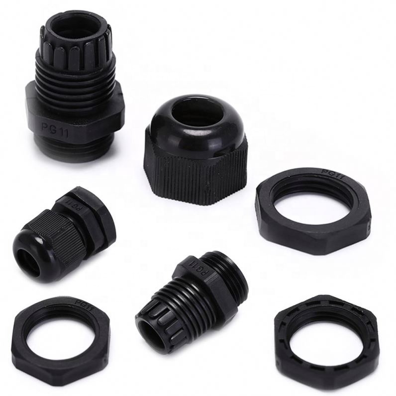 5-10mm Cables IP68 Waterproof PG11 Black White Plastic Glands Connectors For Fixing Cables Glands Connectors
