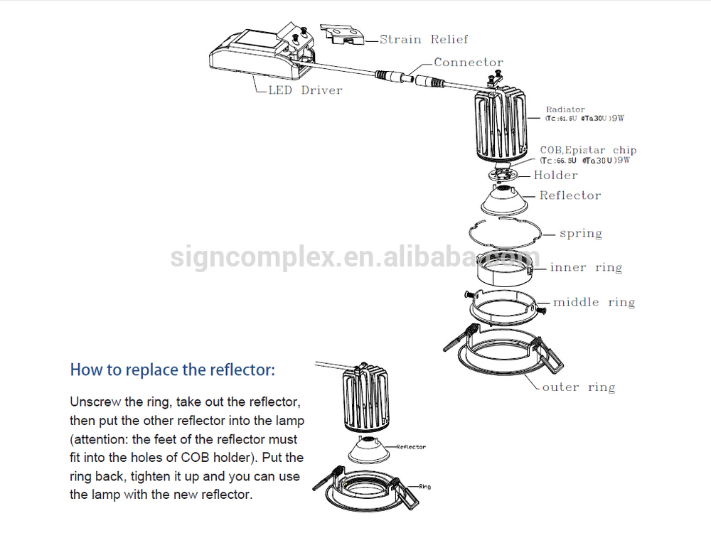 IP65 Waterproof Recessed LED Downlight 5W - 18W For Conference Room