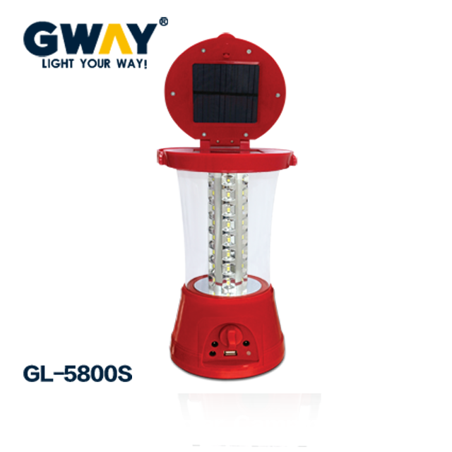 Rechargeable 48 led solar camping lantern with cell phone charger