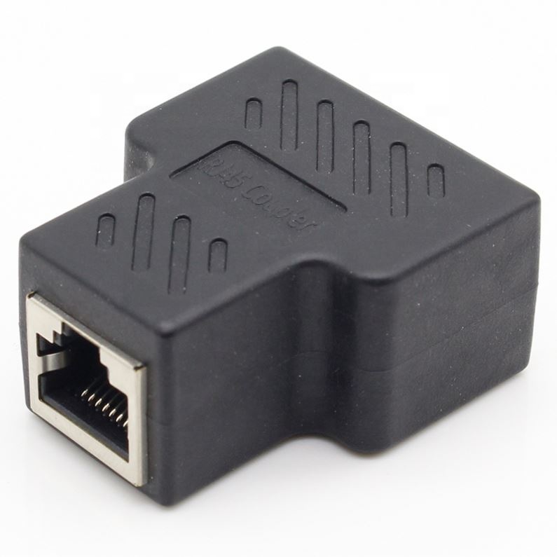 1 To 2 Ways RJ45 LAN Ethernet Network Cable Female Splitter Connector Adapter