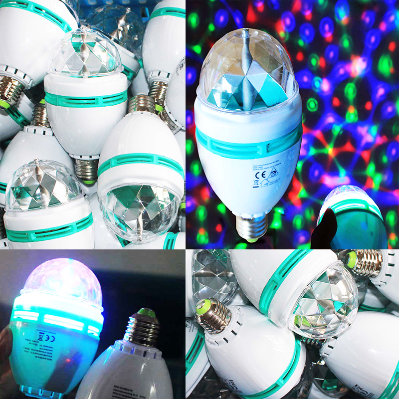 Export to Germany UK RGB colorful rotating room decoration 3W led party disco light
