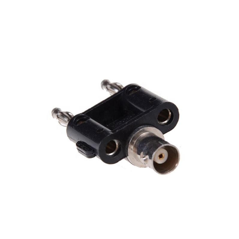 Adapter 4mm Banana Plug BNC Female Jack To Two Dual Male Connector Plug-in Type Adapter Connector