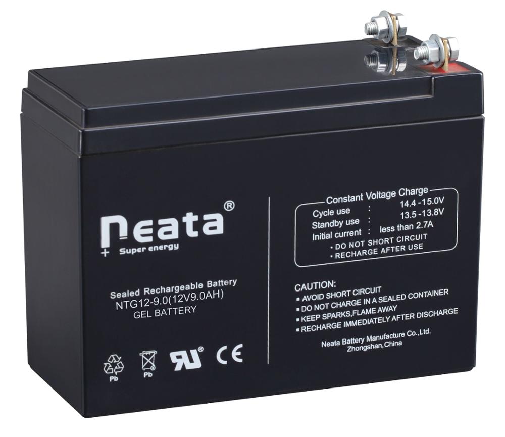 Sla rechargeable battery 12v 9.0ah in storage batteries, ups battery