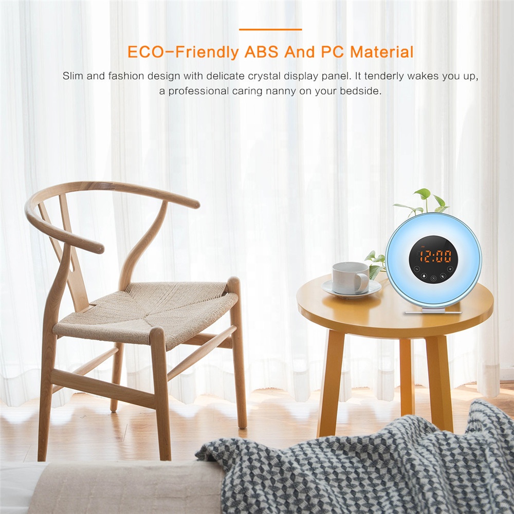 Digital alarm clock wake up lamp Sunrise Simulation & Sleep Aid lamp with FM Radio best seller Amazon