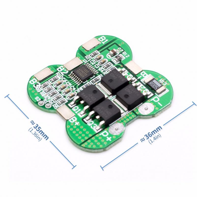 4s 14.8V 18650 Lithium Battery Protection Board Short Circuit Protection 20A Current Limit Protection