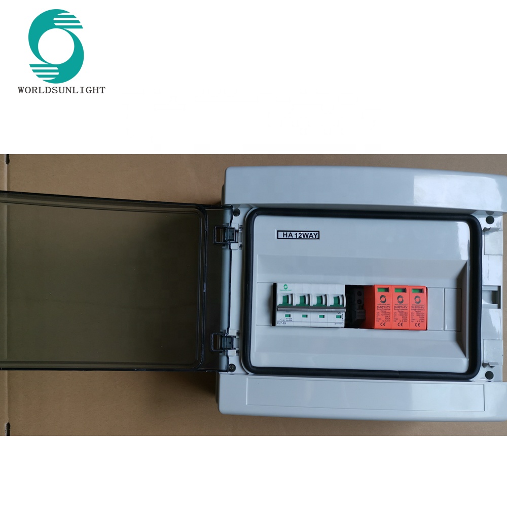 IP65 2 IN 1 OUT 2 Strings 25A 1000V DC Off grid solar panel PV Array Plastic Combiner Box