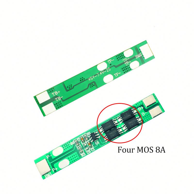 8A 2S 18650 Lithium Battery Protection Board 2 String 7.4V 8.4V Polymer Charge Discharge Protection Circuit High Current BMS PCM