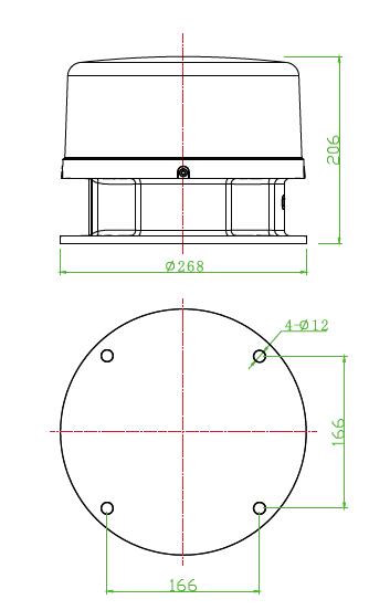 ICAO FAA Medium Intensity Aviation Obstruction Light Type C Constant Light 2000cd Red Warning Light For Airports/Tower/Building