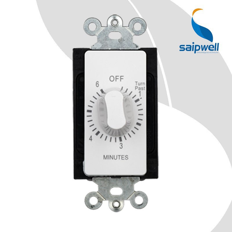 SAIP/SAIPWELL New 6 Hour Mechanical In-wall Timer, Compact Countdown Timer Switch
