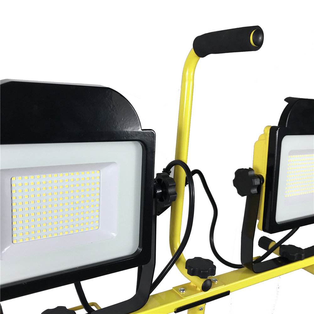 tripod 2X100W twin head led work lamp 200W led work light with tripod stand  Factory direct seller 20000 lumen led work light
