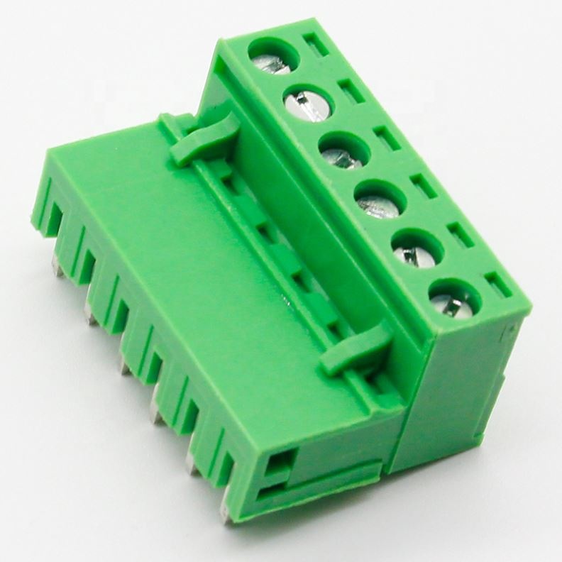 5 sets ht5.08 6pin Right angle Terminal plug type 300V 10A 5.08mm pitch connector pcb screw terminal block