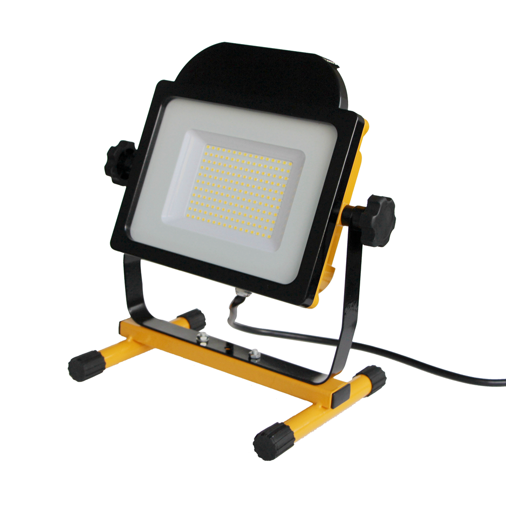 100W 10000lm LED Work Light,5ft Power Cord with Plug, Waterproof with Stand for Workshop