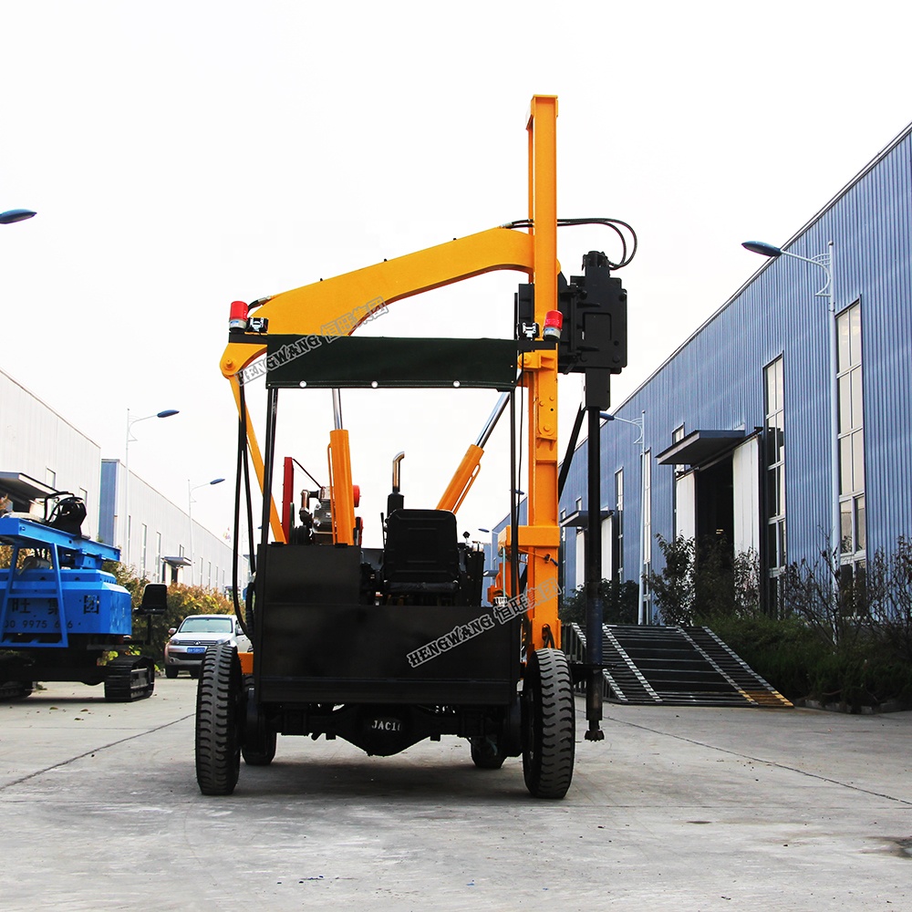 New design vibrating highway portable mini pile driver with roof