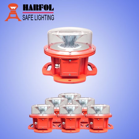 Red flashing aviation obstruction light