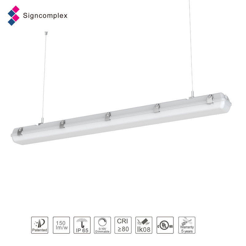 High quality IK08 IP65 Tri-proof light fixture,led tri-proof light 30w with 5 years warranty