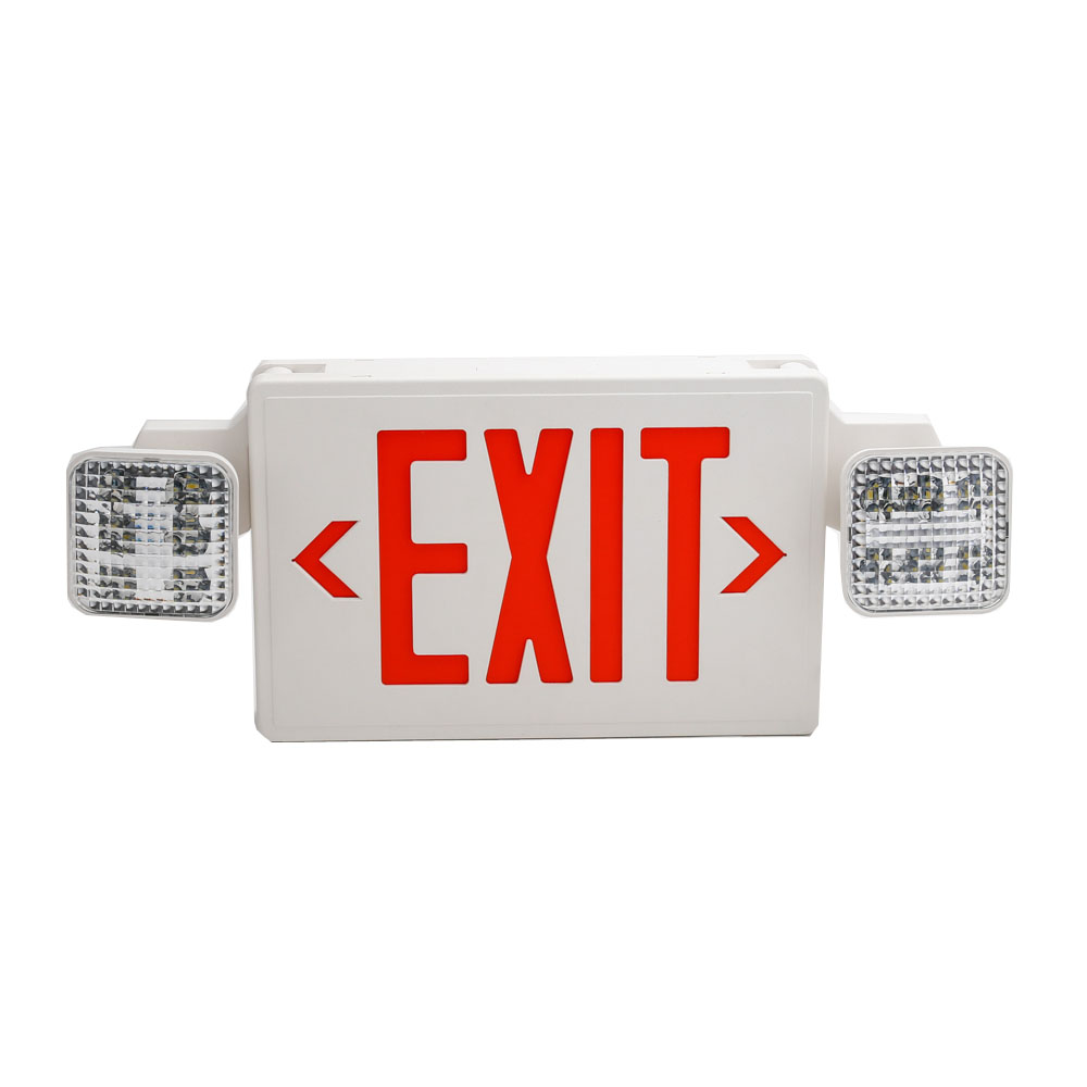 All LED Decorative Red Exit Sign & Emergency Light Combo with Battery Backup