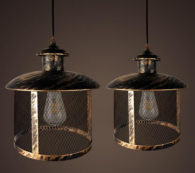America style metal cage pendant light fixture