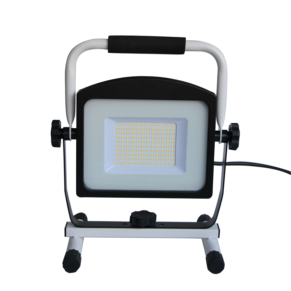 70W 7000LM LED Work Light 2 Brightness Levels, 5ft Power Cord with Plug, Waterproof Flood Lights with  Stand