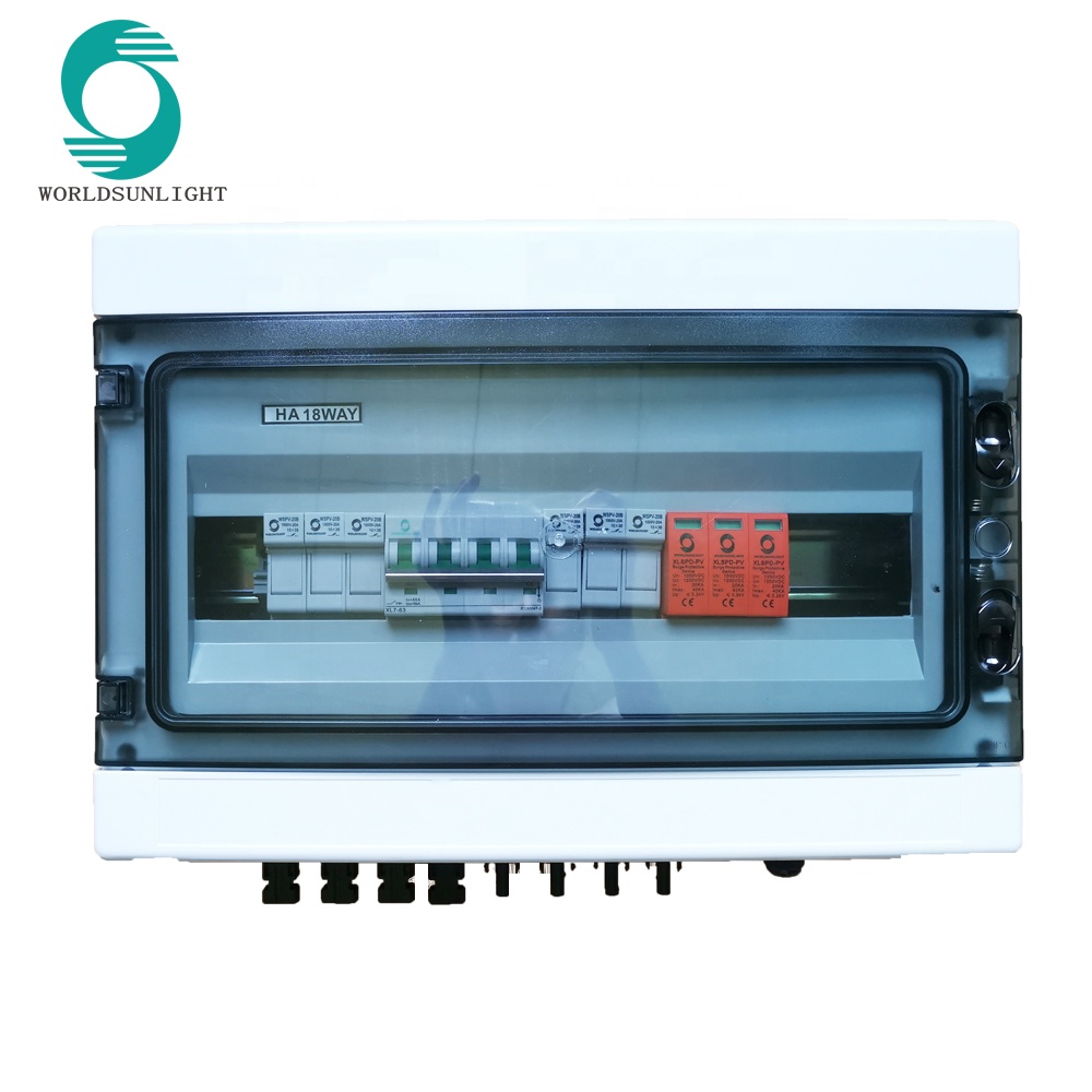WSDB-PV3/1 IP65 3 IN 1 OUT 3 Strings Ways 16A 1000V DC Solar PV Array Power Combiner Box