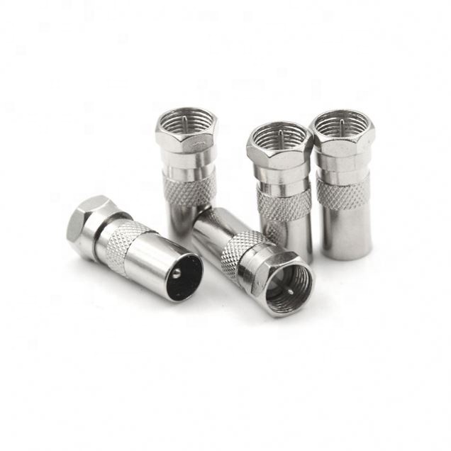 F Male Plug To IEC DVB-T TV PAL Male Straight Coaxial RF Adapter Connector Plug