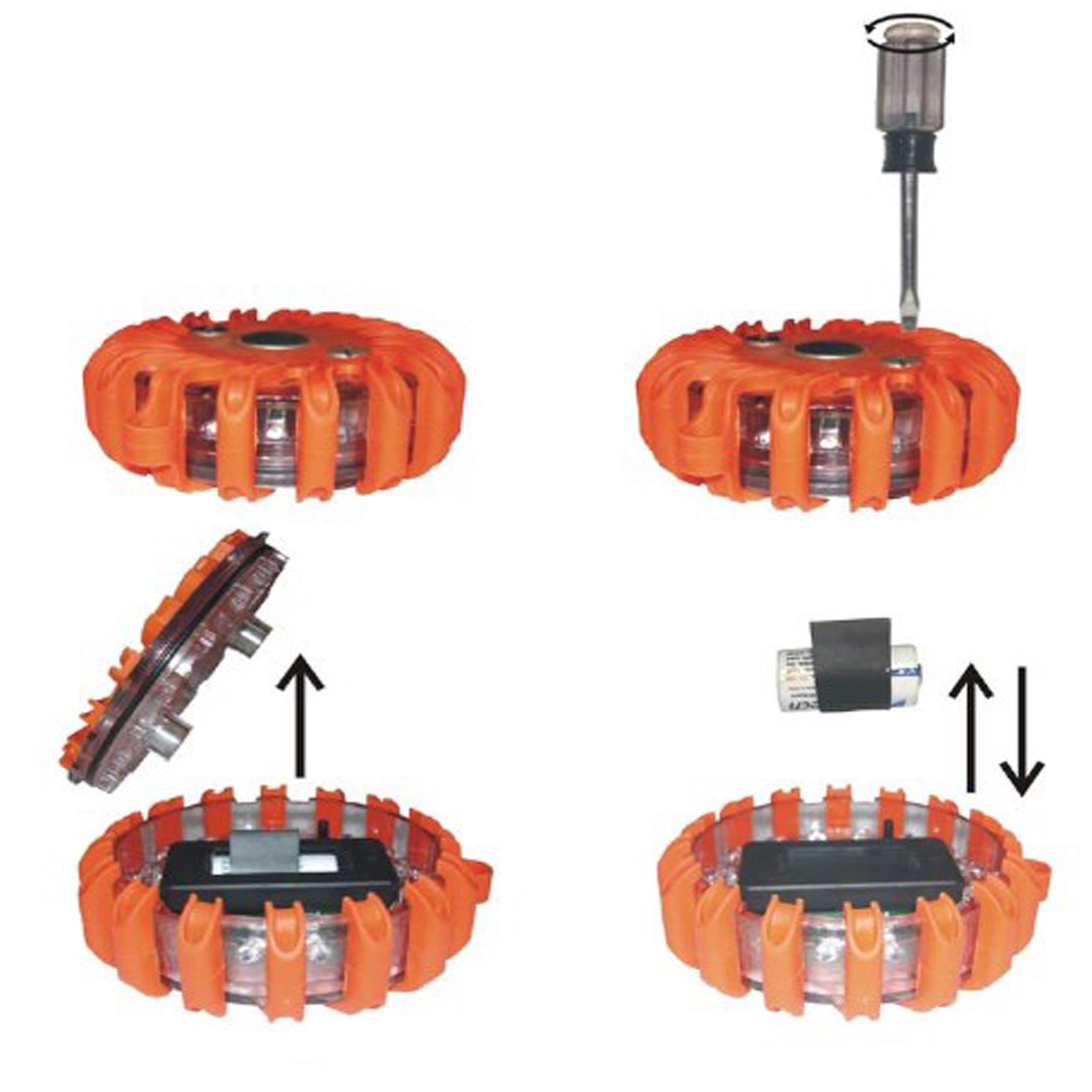 Waterproof Emergency Disc Amber LED Flashing Road Flare Car Warning Light