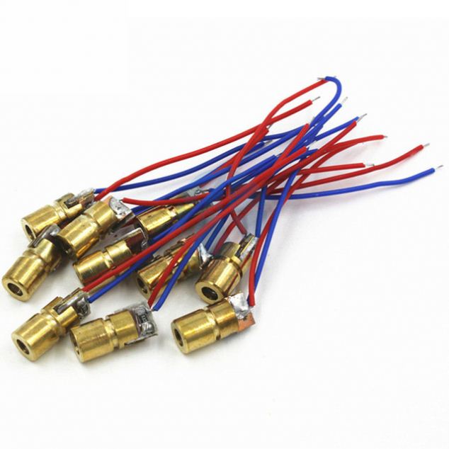 650nm 6mm DC 3V 5mW Laser Dot Diode Module Red Copper Head Mini Laser pointer