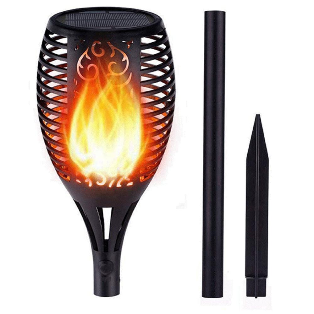Beautiful design landscape solar lights XLTD-P5081-1 waterproof plastic outdoor solar flickering flames torches lights