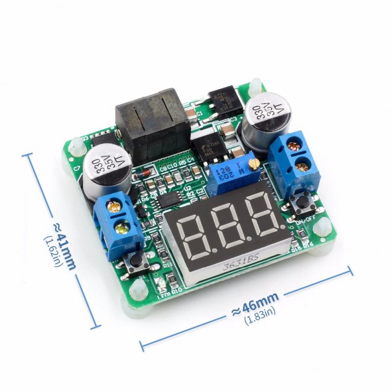 DC-DC Buck and Boost Voltage Converter Voltmeter Display LED Step Down and Up Power Supply 5-25V to 0.5V-25V Super LM2577