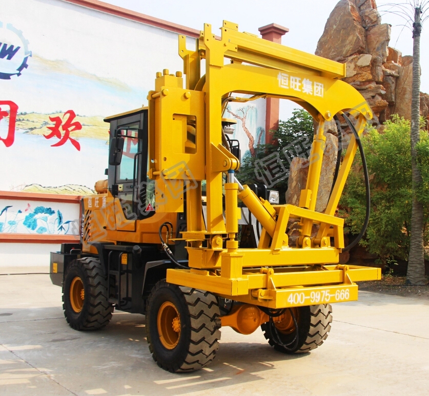 mini mobile pile driver road drilling machine used for highway guardrail installation