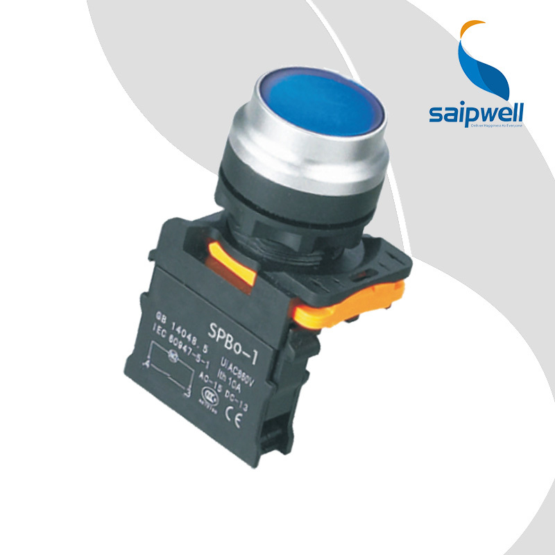 SAIP/SAIPWELL Push Button Switch High Quality High Button Electronical 110V Extended Push Button With Light