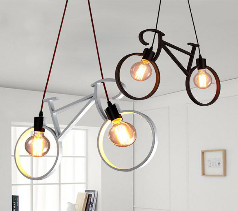 Decorative antique retro bicycle bike pendant light