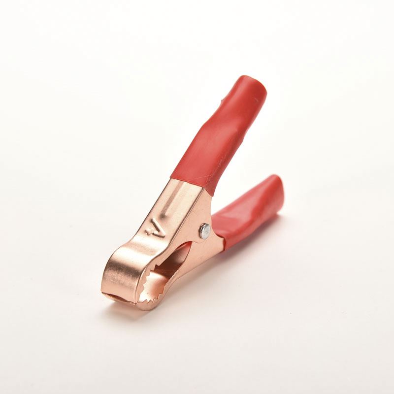 Crocodile Car Caravan Van Battery Test Lead Clips Insulated Alligator Clamp 100A Red + Black 90mm On Sale