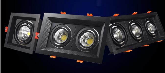 square trimless black LED downlights LED Grid Trimless SQUARE One/Multiple