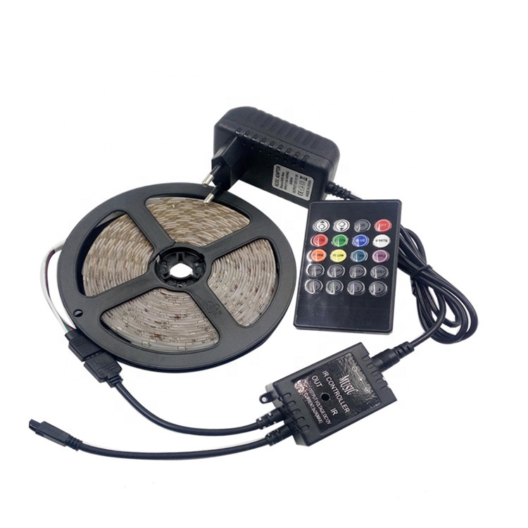 LED music controller light set 12v sound control 3528RGB colorful racing horse running water car atmosphere light bar