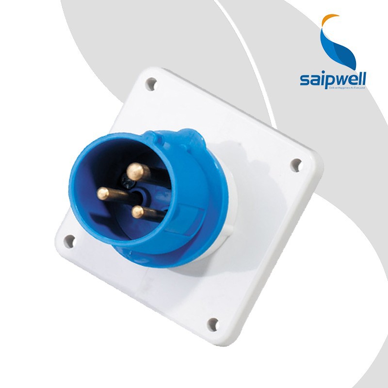 Saipwell Panel Mounted 3pins 2P+E CEE/IEC 230V Female Industrial Plug